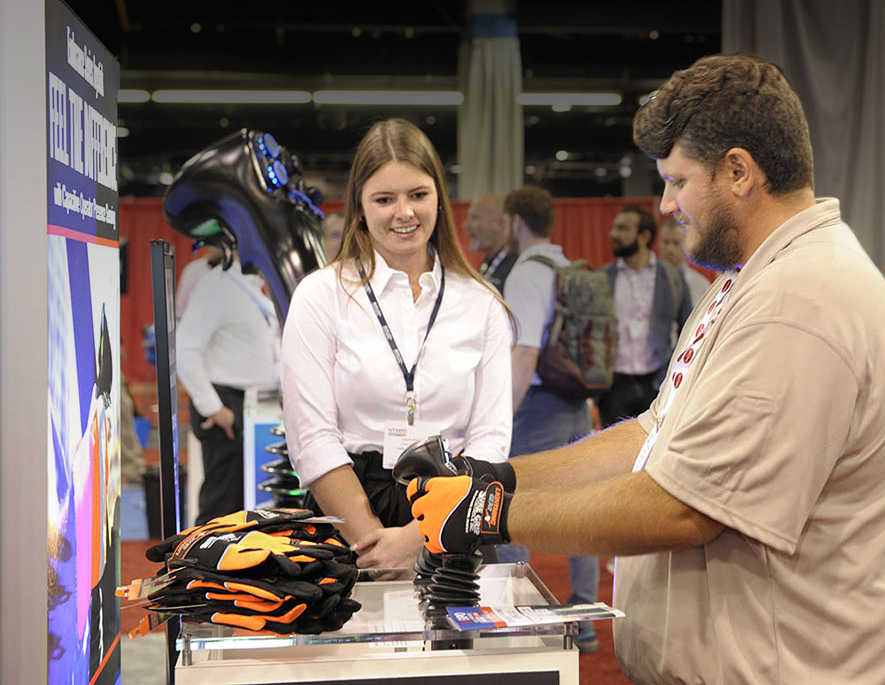 Endurance Series joystick capacitive operator presence sensing glove test at iVT Expo